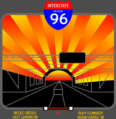 girl with short hair and various number 6 CLOSED merge to interstate 96